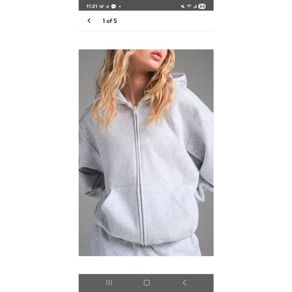 Skims Cotton Fleece Classic Zip Up Jacket Size XL - Picture 1 of 5